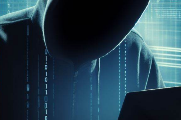 Ilustração de hacker realizando ataque cibernético. Imagem gerada com IA.