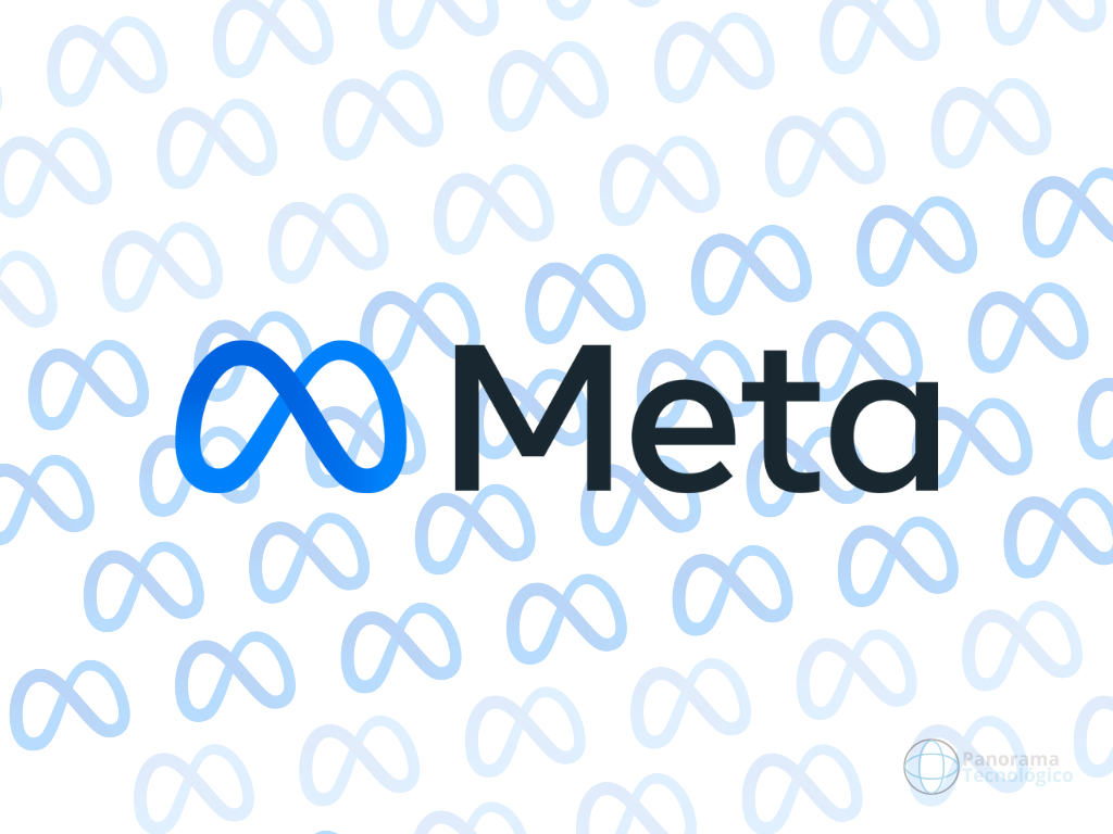 Ilustração logotipo empresa Meta. Ilustração: Panorama Tecnológico