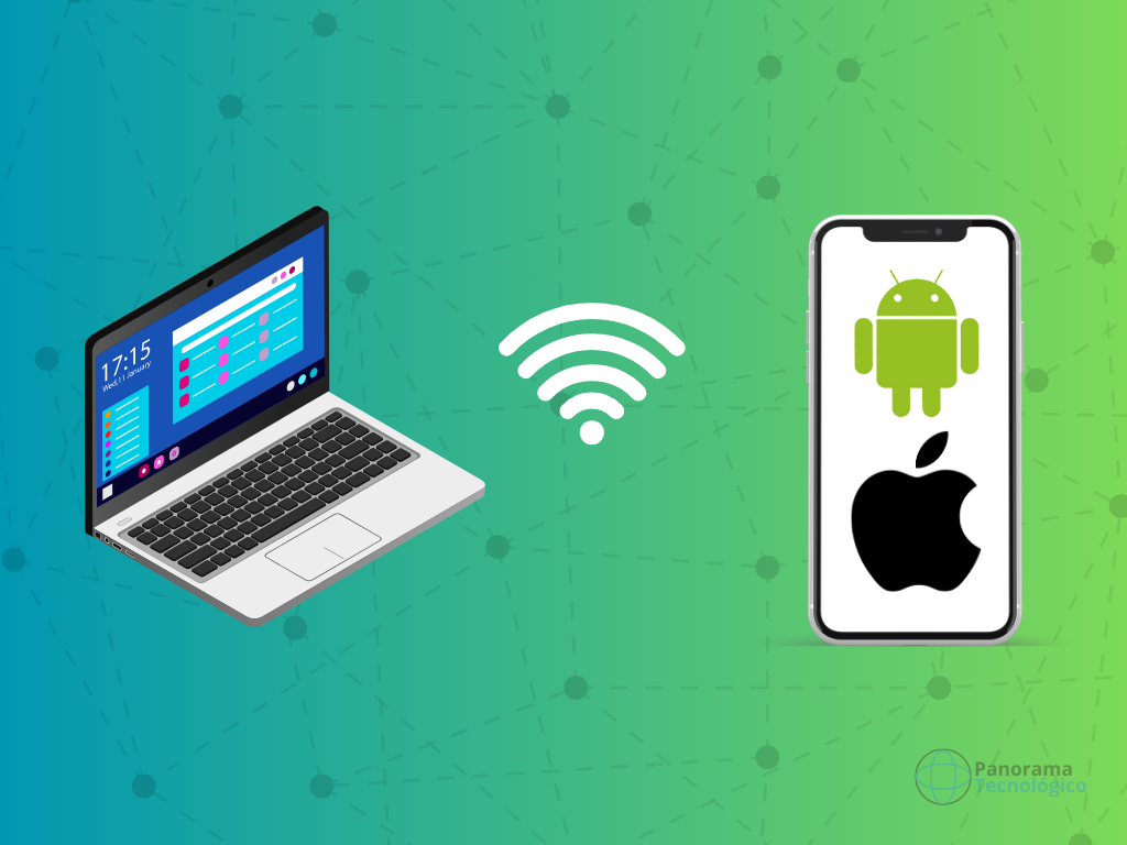Vincular smartphone ao computador. Imagem: ilustração Panorama Tecnológico