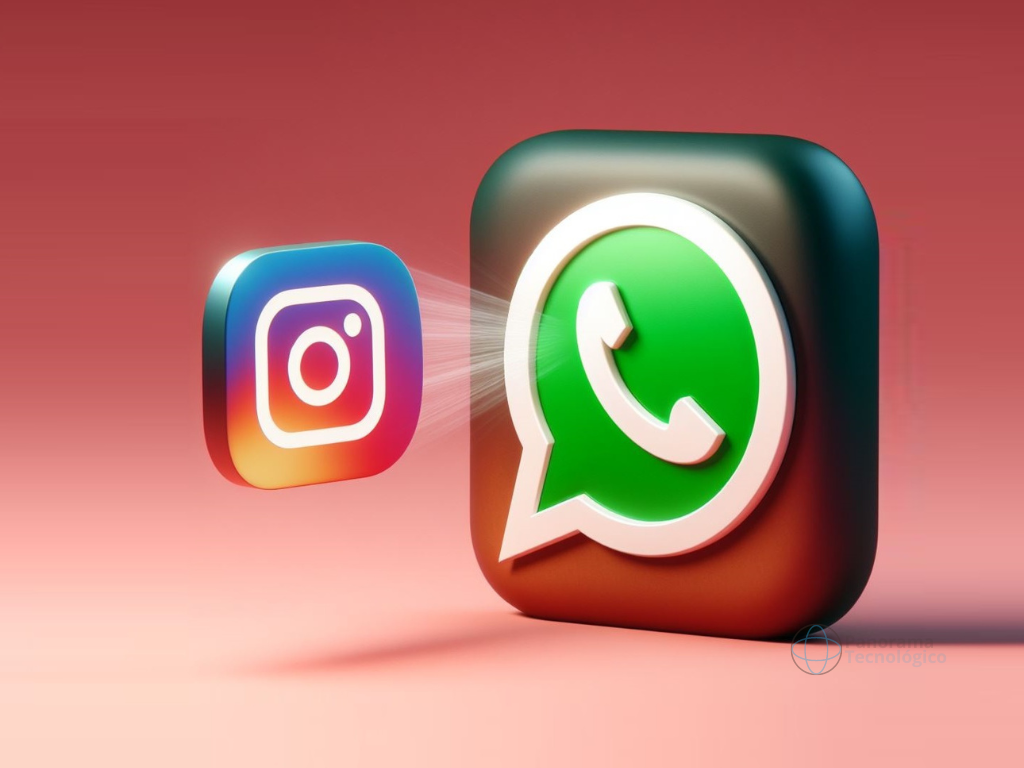 Logotipo WhatsApp com logotipo Instagram. Imagem gerada por Inteligência Artificial do Microsoft Copilot