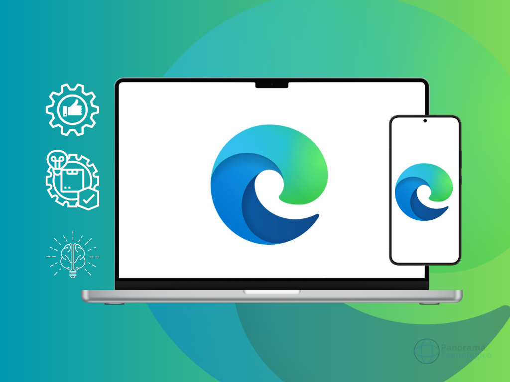 Produtividade no Microsoft Edge no PC e smartphone. Imagem: ilustração Panorama Tecnológico.