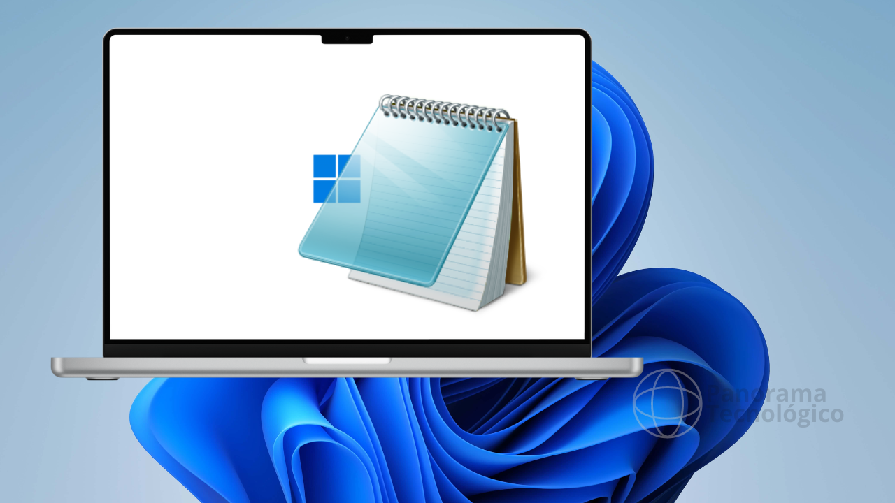 Bloco de Notas do Windows. Imagem: ilustração Panorama Tecnológico.