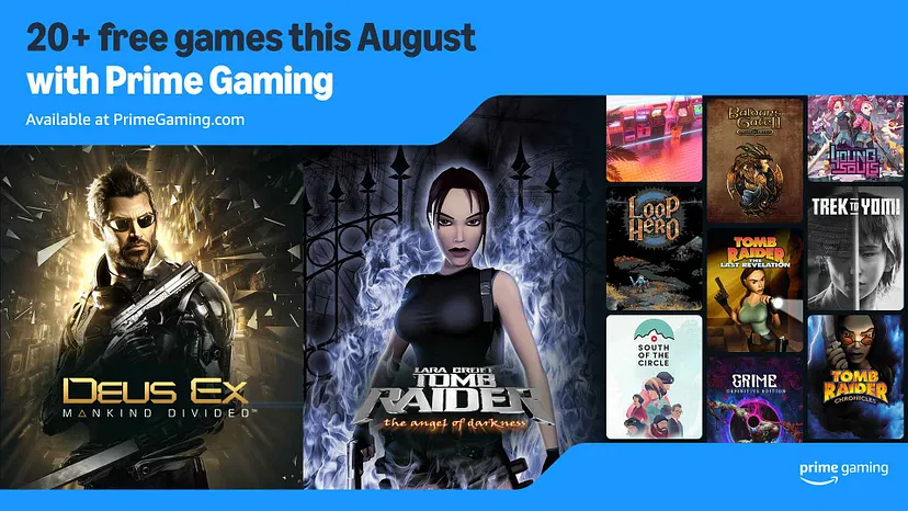 Prime Gaming mês de agosto. Imagem: Prime Gaming.
